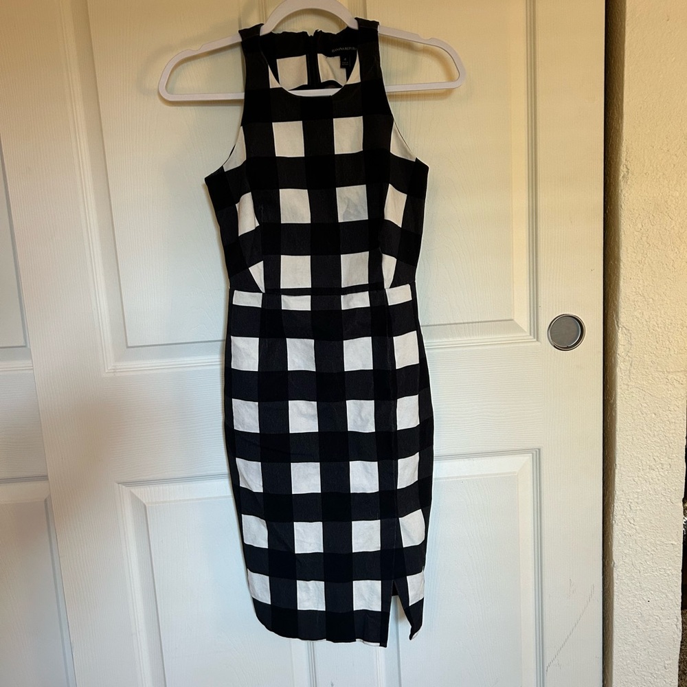 Banana Republic black gingham dress